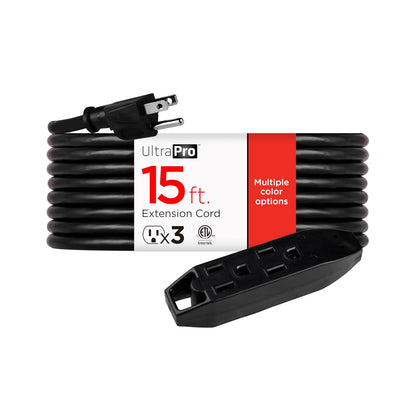 UltraPro Extensión Eléctrica de 3 Salidas Uso Interior y Exterior - 1 unidad - 4.6 m - Negro