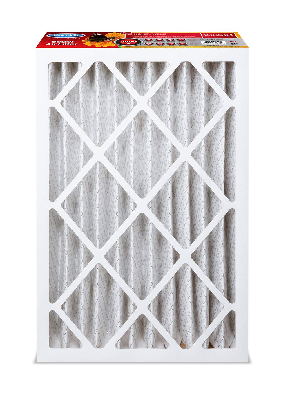 BestAir HW1625-11R Filtro de aire para limpieza de horno, MERV 11, elimina alérgenos y contaminantes, para modelos Honeywell, 40,64 x 63,5 x 10,16 cm, paquete individual
