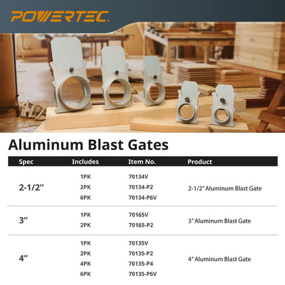 POWERTEC 70135V - Puerta de explosión de 4 pulgadas para colector de polvo, accesorios de recogida de polvo