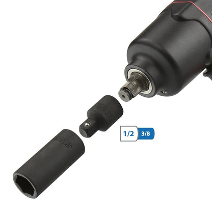 Neiko Adaptadores Reductores Impacto 30223A | 8 piezas, tamaños SAE estándar, acero Cr-V, detente de bola, square drive