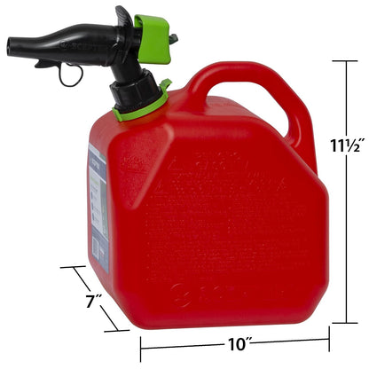 Scepter - Bote de gas de 2 galones, boquilla SmartControl a prueba de | Solo gasolina, contenedor de combustible compatible con EPA/CARB con mango trasero, embudo incluido, 11-0.5 pulgadas de alto