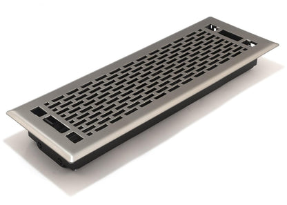 Accord amfrabma410 Manhattan piso registradora, 4-Inch X 10-Inch (apertura de conducto Medidas), 10.2 x 30.5 cm, Níquel Satinado - 4" x 14" - Níquel Satinado