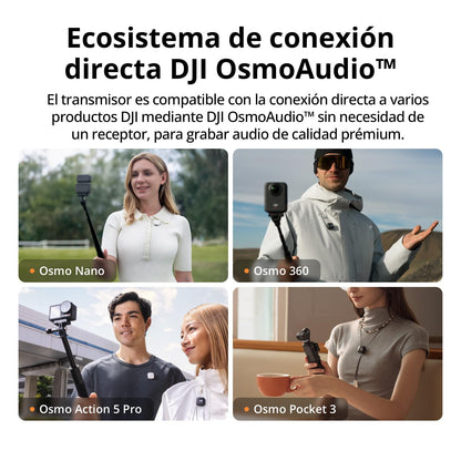 DJI Mic Mini (1 TX + 1 RX), micrófono inalámbrico, superligero, Audio de Alta Calidad, cancelación de Ruido, límite automático, para cámaras/iPhone/Android, Vlogs, Streaming, transmisión a 400 m