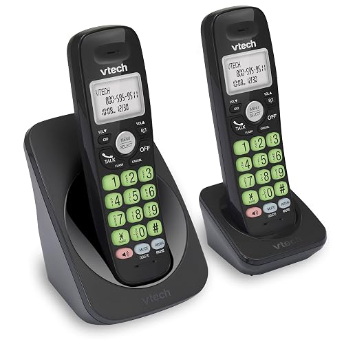 VTech - Teléfono inalámbrico con 2 teléfonos DECT 6.0, Altavoz dúplex Completo, visualización iluminada, Teclado retroiluminado, identificación de Llamadas/Llamada en Espera, Control de Volumen
