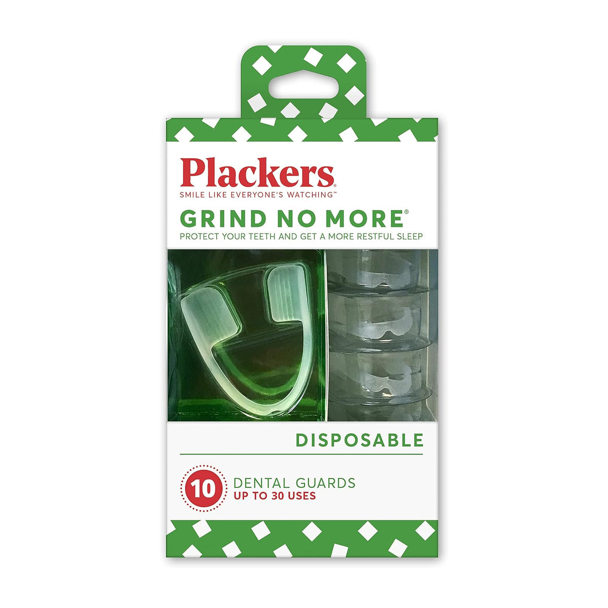 Plackers Grind No More Protector Dental Nocturno para Bruxismo - 10 Count (Pack of 1)