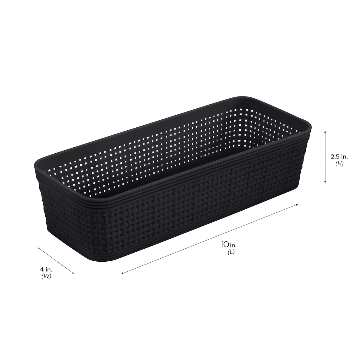 Simplify Black, 10 Pack Organizing Set, Different Sizes for Multiple Needs. for Offices, Desks, Dorms, Small Items, Accessories, Vanity, Bathrooms. Storage Baskets, Bins, Boxes