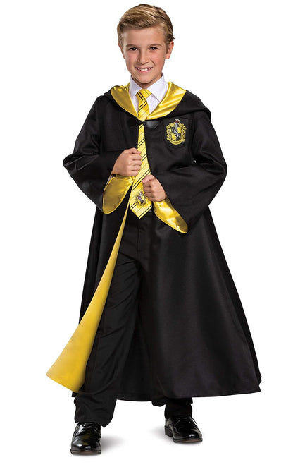 Disfraz de Harry Potter Slytherin Prestige para niños, negro y verde, talla L (10-12) - Grande (10-12) - Hufflepuff