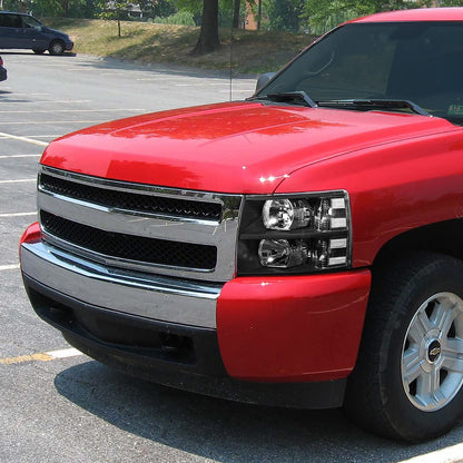 DNA Motoring Par de Faros Delanteros Negros HL-OH-CSIL07-BK-CL1 para Silverado 07-13