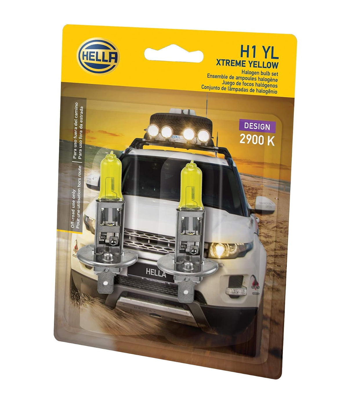 Hella H1 YL Focos Xtreme Yellow Kit de 2 Focos HELLA Extreme Yellow H1. Número de Parte HELLA: H1 YL en Blíster, H1, Amarillo Empaque de, 2 Empaque de