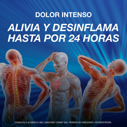 ALLIVIAX - Alivia varios tipos de dolor hasta por 12 horas, con Naproxeno Sódico 550mg. Caja con 20 tabletas.