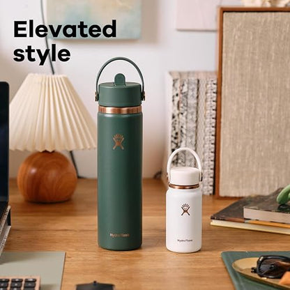 Hydro Flask - Micro Hydro 200 ml (6.4 oz) - Mini frasco aislado a prueba de fugas, con correa de clip, frío y caliente hasta 7 horas - Compacto y duradero - Verde bosque