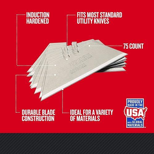 CRAFTSMAN Cuchillas para cuchillos utilitarios, paquete de 75 (CMHT11700N)