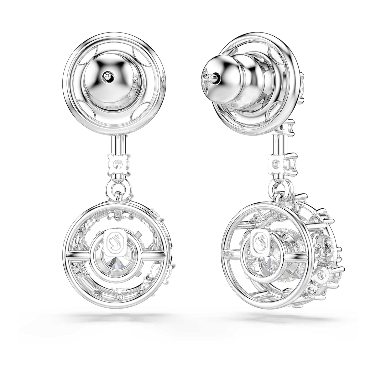 Swarovski Colección Constella - Piedra danzante de corte redondo, color blanco, chapado en rodio