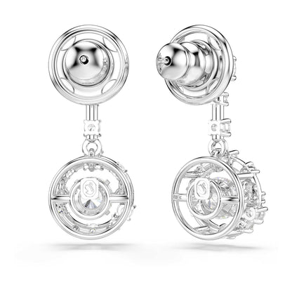 Swarovski Colección Constella - Piedra danzante de corte redondo, color blanco, chapado en rodio