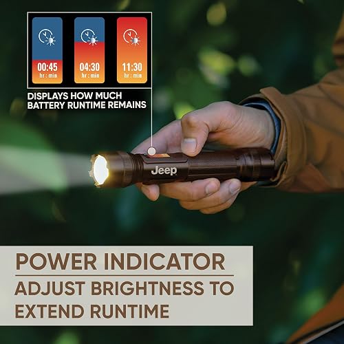 Energizer - Linterna LED recargable con indicador de potencia, 1000 lúmenes, linterna recargable con construcción lista para el sendero y visualización de indicador de alimentación digital fácil de