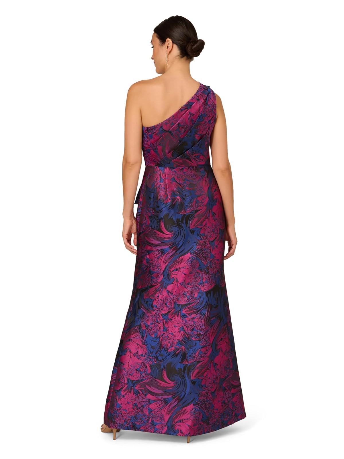 Adrianna Papell Vestido Jacquard de un Hombro Vestido para ocasión especialMujer