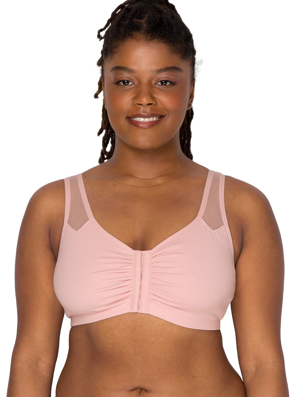 Fruit of the Loom Brasier Deportivo Cierre Frontal Correas de Malla - Rosado - 38