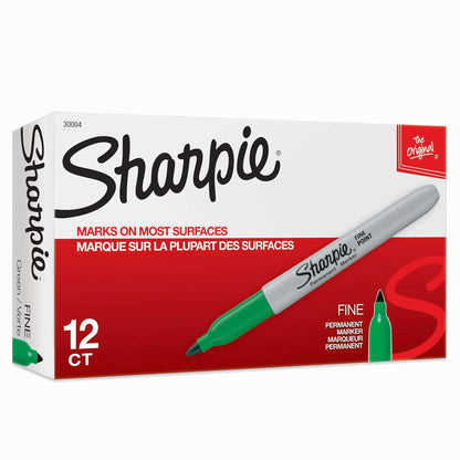 Shapie Fine - Marcador permanente, color verde (paquete de 12)