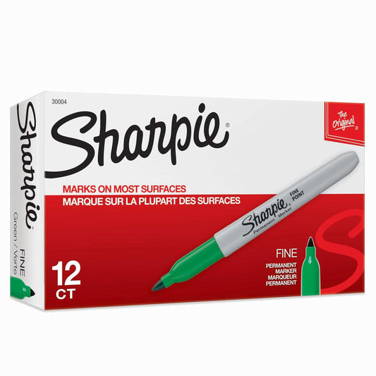 Shapie Fine - Marcador permanente, color verde (paquete de 12)