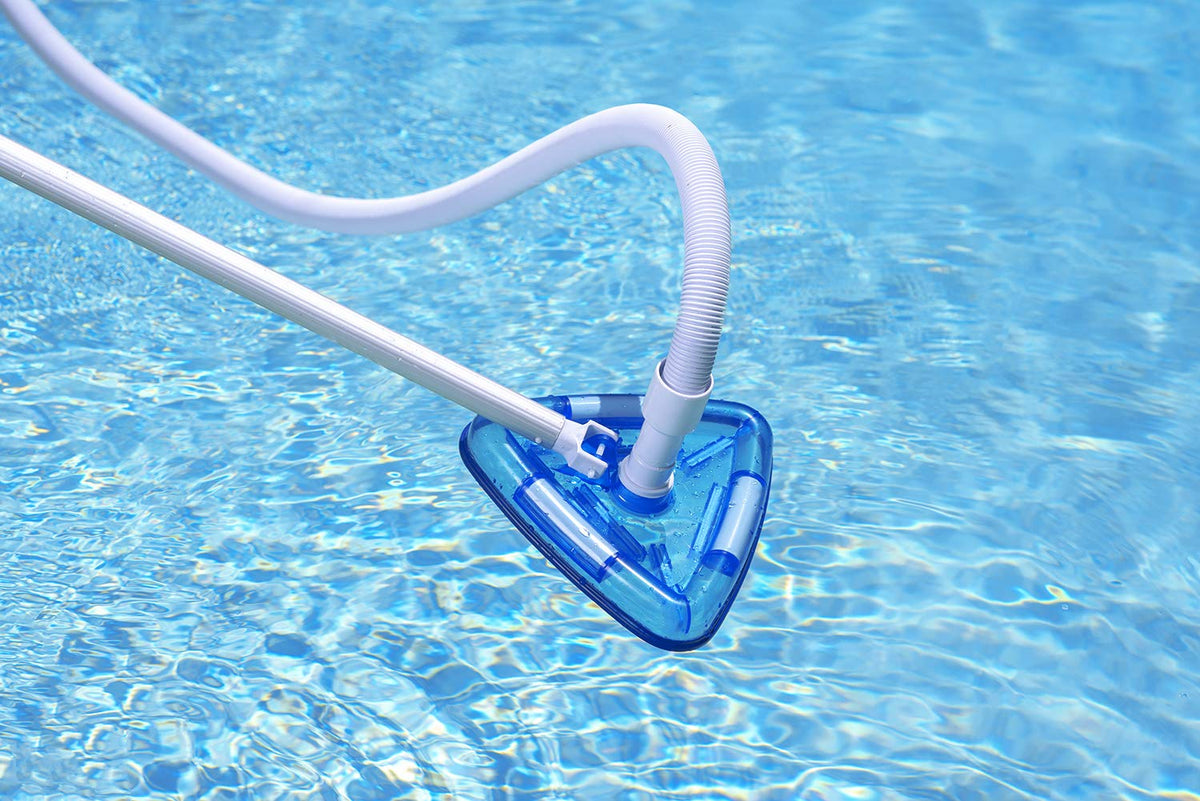 Poolmaster Aspiradora para Piscina con Revestimiento de Vinilo Triangular Transparente 27514, Color Azul