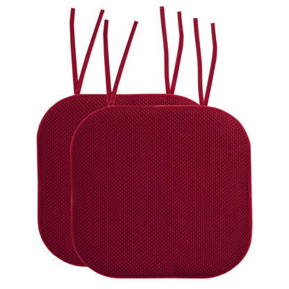 Sweet Home Collection - Cojines para Silla Antideslizantes, 16 x 16 Pulgadas - Vino Borgoña - 2 Unidad (Paquete de 1)