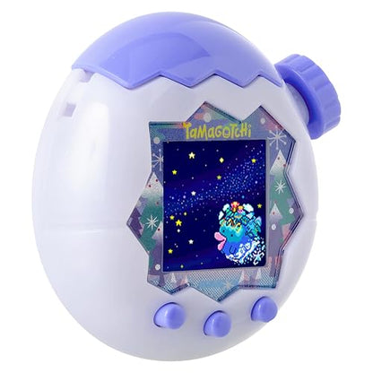 TAMAGOTCHI - Paradise Océano Congelado, Mascota Electrónica Interactiva | Carcasa lavanda con estampado de nieve y pinos, pantalla a color, botones morados, ideal para regalo