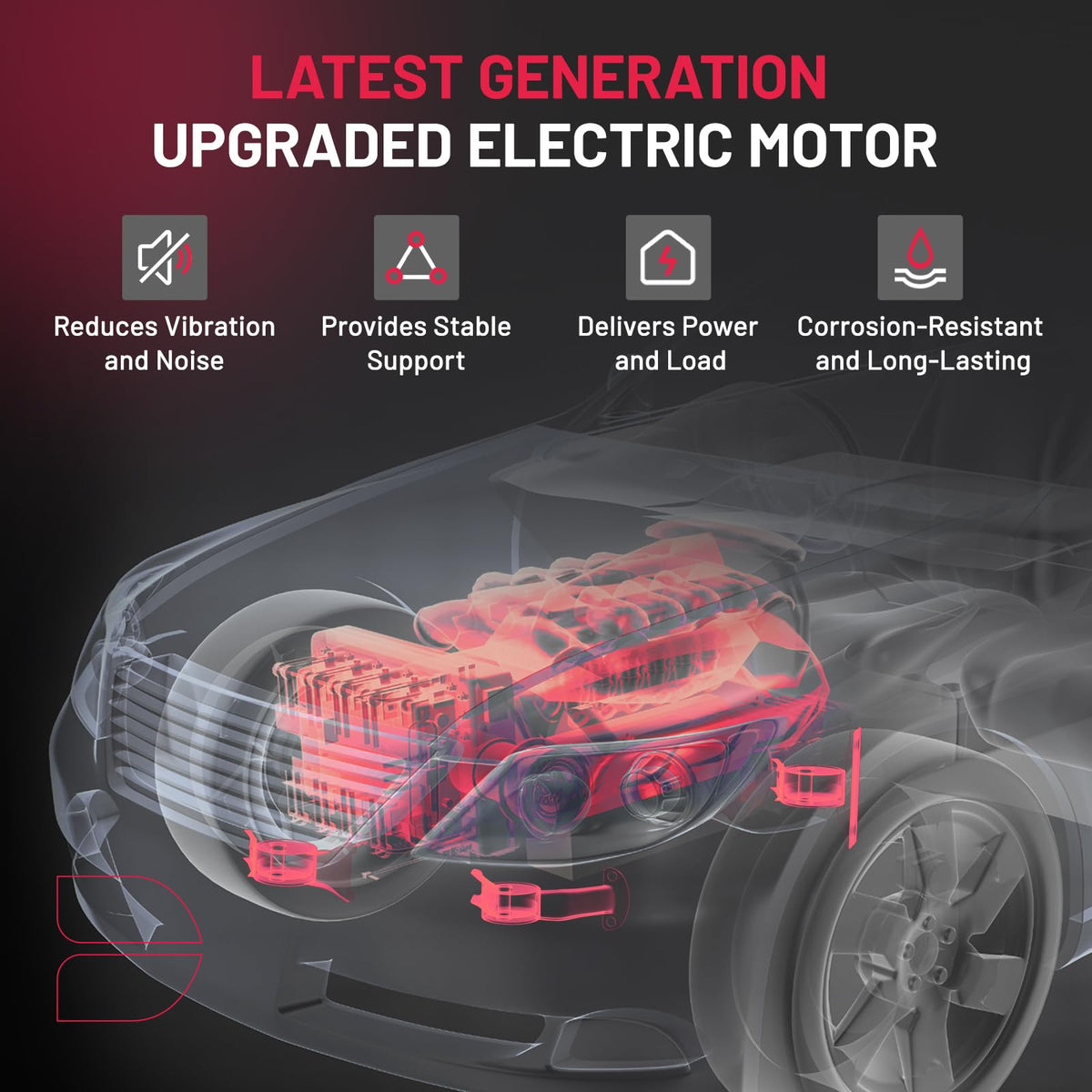 BDFHYK Motor y soportes trans compatibles con Chrysler Town & Country | 3.6 L / V6, reemplaza A5665, A5480, acero de aleación, fácil instalación, compatible con Dodge Grand Caravan 11-19