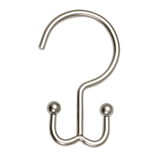 Zenna Home NeverRust Ganchos de Ducha Dobles de Aluminio inoxidables, Juego de 12, níquel Satinado