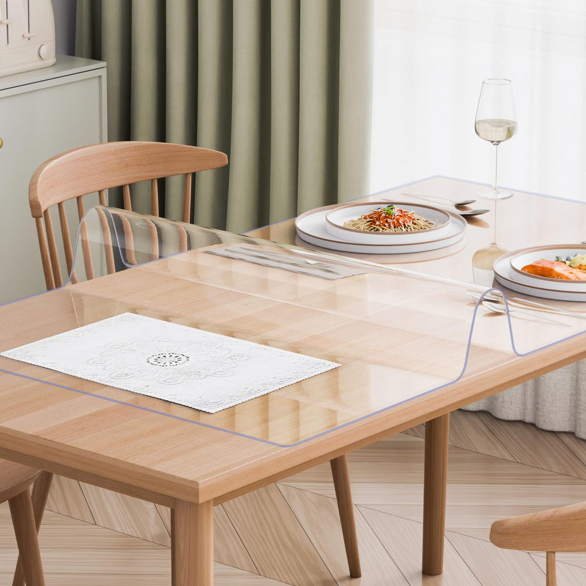 VEVOR Mantel Transparente Rectángulo 106,7x182,9 cm Mantel de PVC para Mesa Espesor de 2 mm Protector de Mesa de PVC Impermeable Fácil de Limpiar para Oficina, Cocina, Restaurante, Comedor