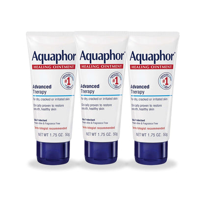 Aquaphor Healing Ointment - Protectant for Cracked Skin - Hands, Heels, Elbows, Lips - 1.75 oz. Tube (Pack of 3)