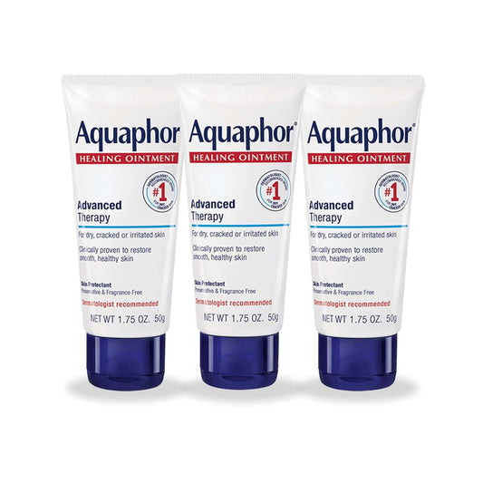 Aquaphor Healing Ointment - Protectant for Cracked Skin - Hands, Heels, Elbows, Lips - 1.75 oz. Tube (Pack of 3)