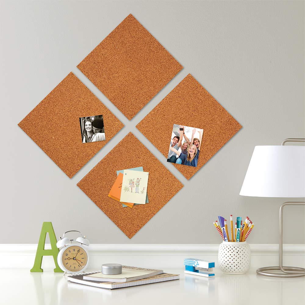 Quartet -Azulejos de corcho, 30,5 x 30,5 cm, Paquete de 8 unidades