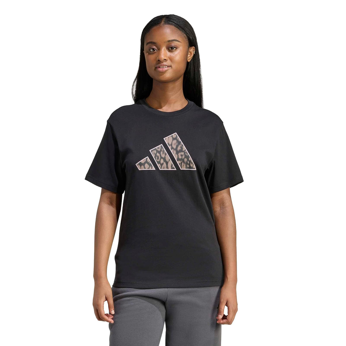 adidas Animal Graphic Playera Estampada Mujer - CH - Negro -