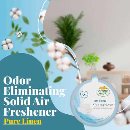 Citrus Magic Ambientador sólido de Lino Puro, Paquete de 2, 8 onzas Cada uno