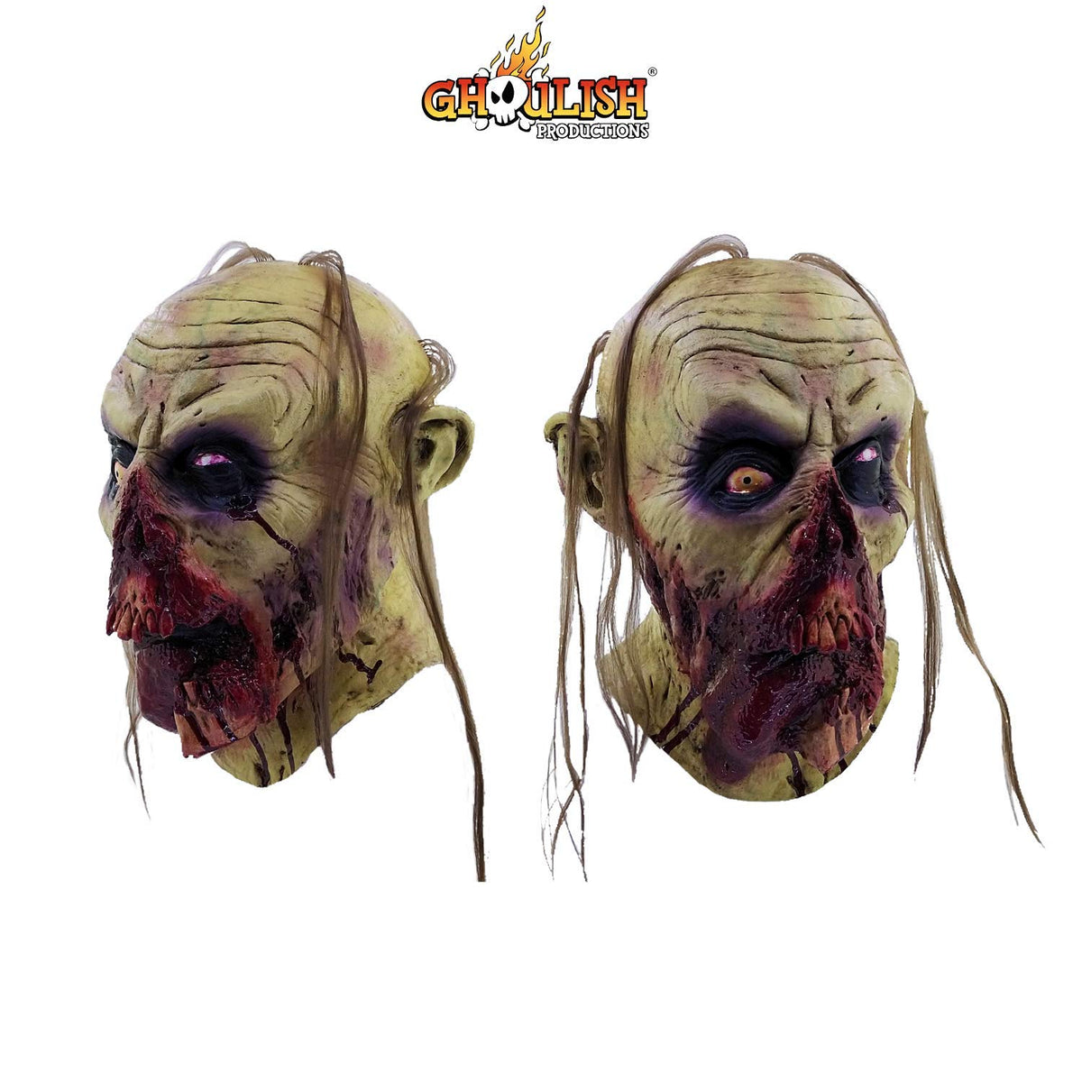 Zombie Tongue Mask, Máscara de Muerto Viviente Sangriento, Máscaras de Zombies Ideales para Halloween y Fiestas de Disfraces