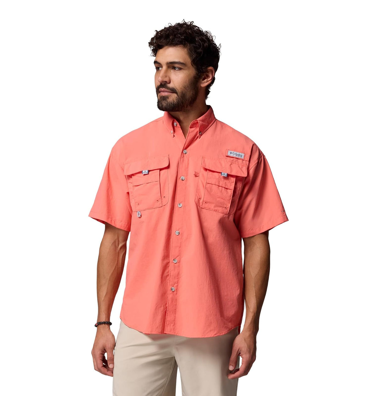 Columbia - PFG Bahama II Camisa de Pesca de Manga Corta para Hombre con FPU 30 - XS - Melonade