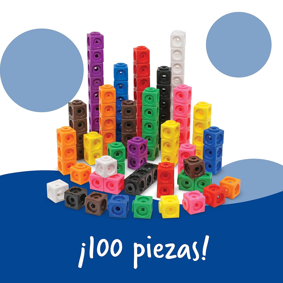 Learning Resources MathLink Cubes, Set de 100 | Cubos Interconectables para Niños, Cubos para Contar, Material Didáctico de Matemáticas, Material para Maestros