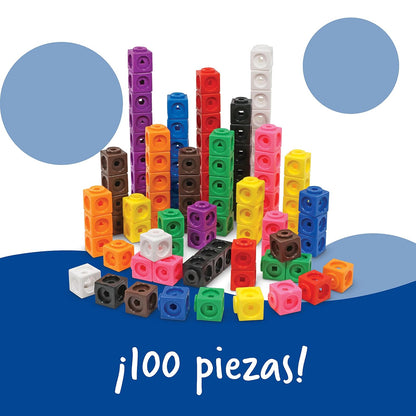 Learning Resources MathLink Cubes, Set de 100 | Cubos Interconectables para Niños, Cubos para Contar, Material Didáctico de Matemáticas, Material para Maestros