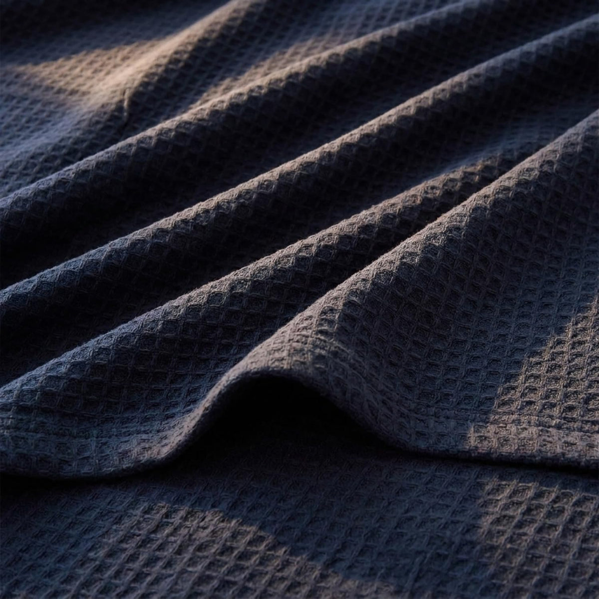 Nautica Baird Navy Cotton Blanket, Full/Queen