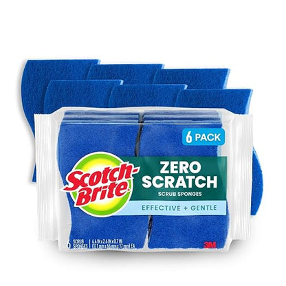 Esponjas exfoliantes Scotch-Brite que no rayan, limpian rápido sin rayar, duran un 50% más que la marca líder en valor nacional, 6 esponjas exfoliantes