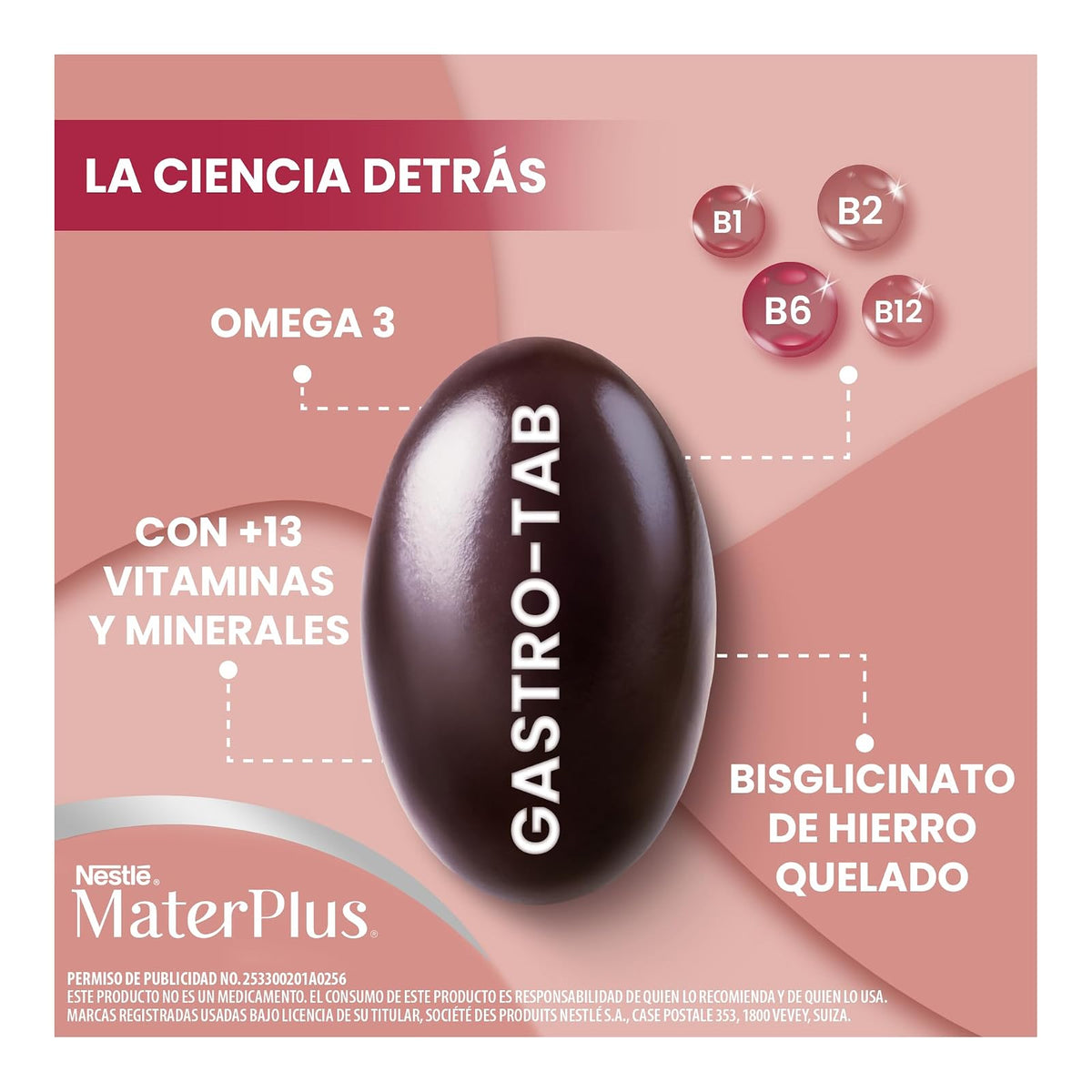 Mater Plus Suplemento Alimenticio Con Vitaminas, Minerales y DHA Caja 30 Cápsulas