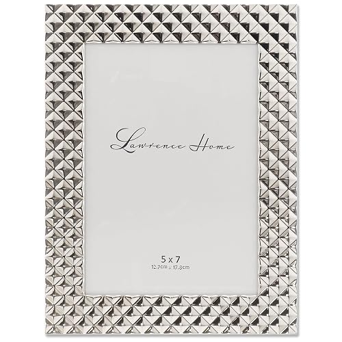 Lawrence Frames - Marco de fotos (metal pulido, 12,7 x 17,8 cm), diseño de diamantes