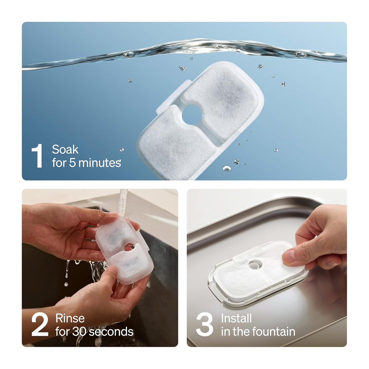 PETLIBRO Paquete de 8 filtros de repuesto para fuente de agua Dockstream PLWF005/PLWF115, juego de filtros de repuesto para fuente de agua ultra silenciosa para mascotas (8 paquetes)