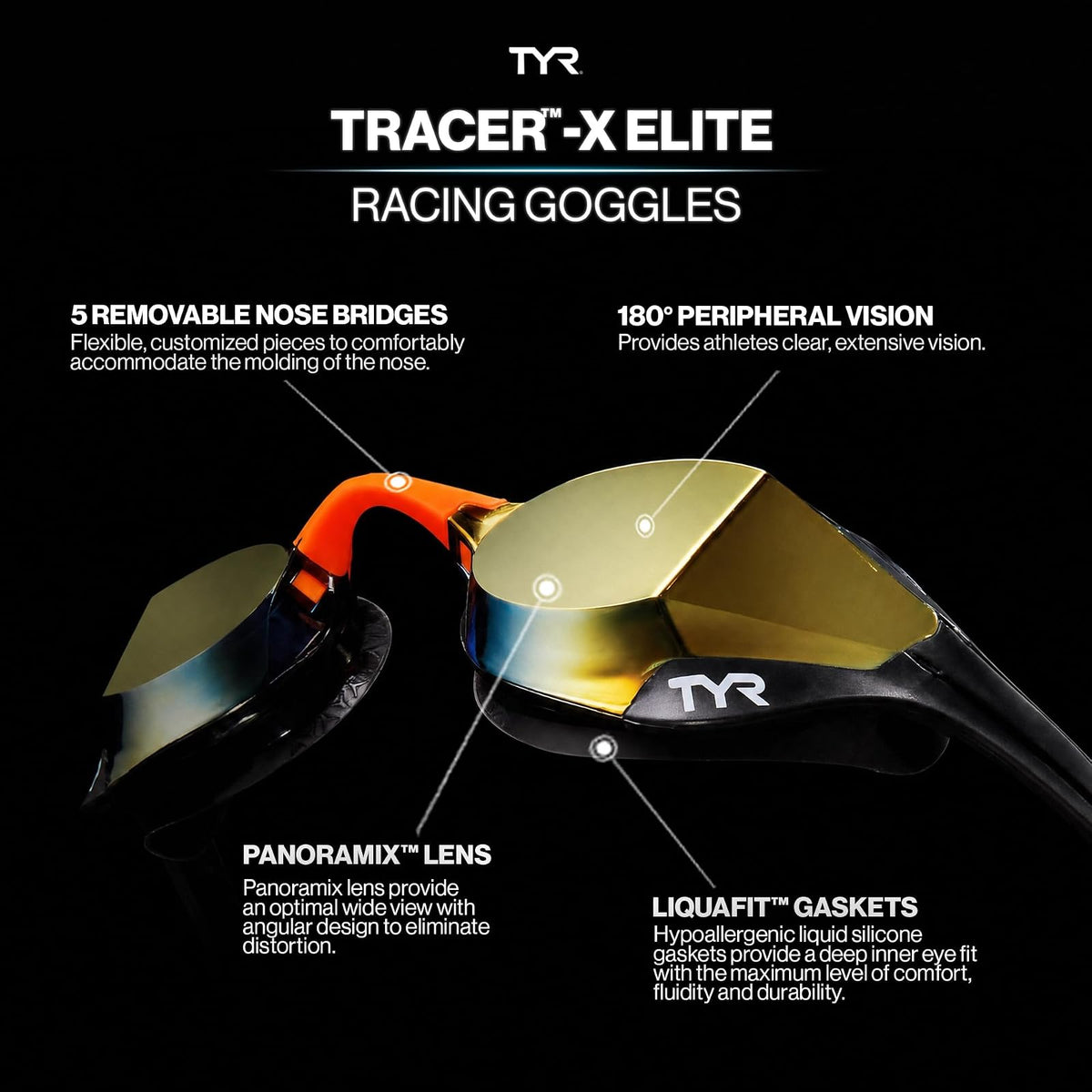 TYR Tracer-X Elite Racing Swim Goggles