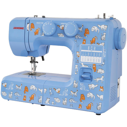 Janome Cat Fancy - Máquina de coser fácil de usar con marco interior de metal, diagrama de bobina, videos tutoriales, fabricada pensando en principiantes, multicolor