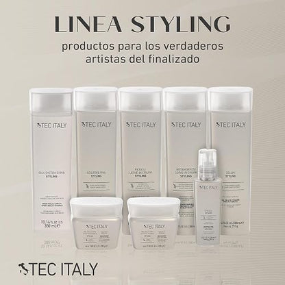 TEC ITALY Gel Della Cera Efecto Húmedo 280 g – Gel Fijación Media Cabello, Acabado Húmedo, Estiliza y Acondiciona, Para Todo Tipo de Cabello, Con Aminoácidos