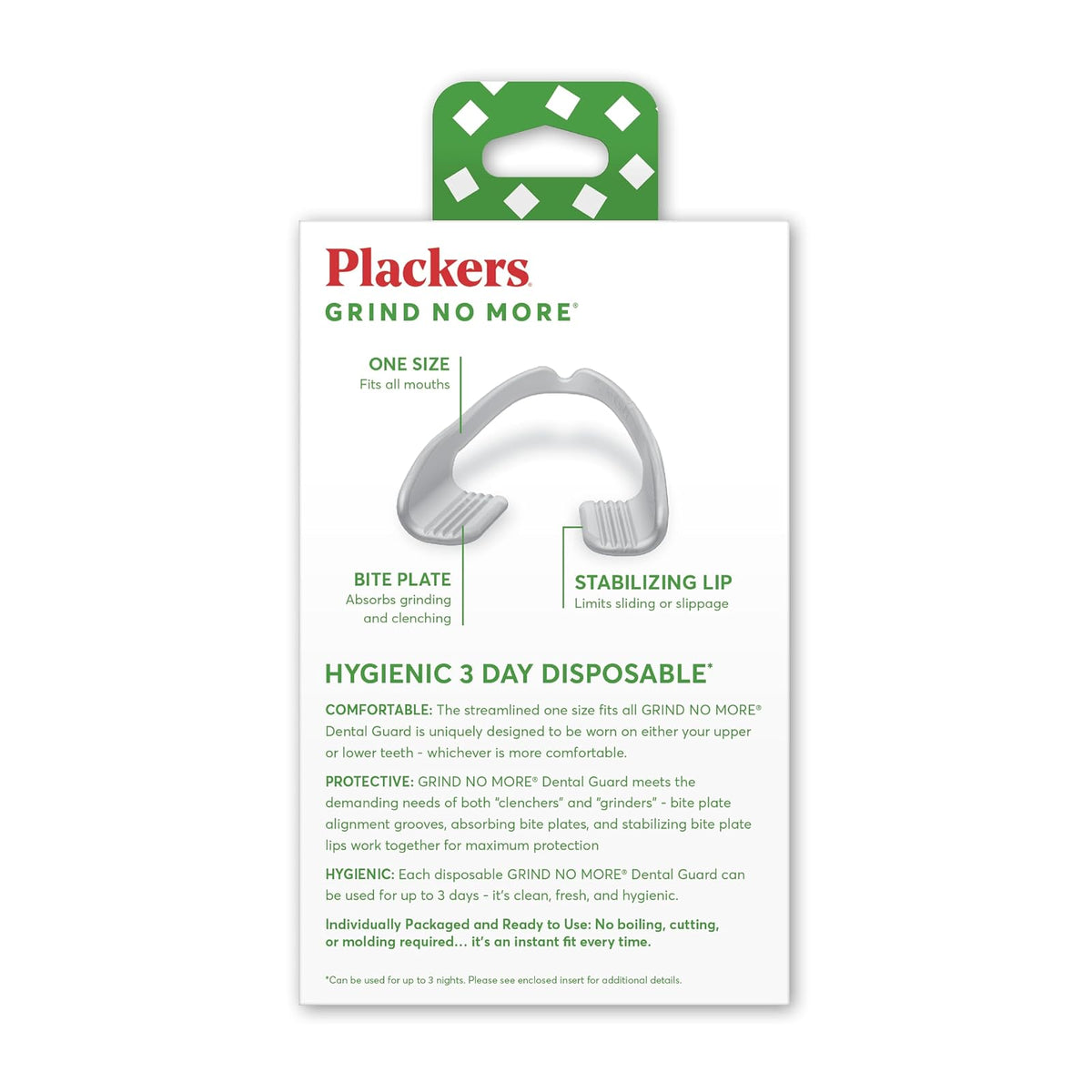 Plackers Grind No More Dental Night Guard for Teeth Grinding, 16 Count