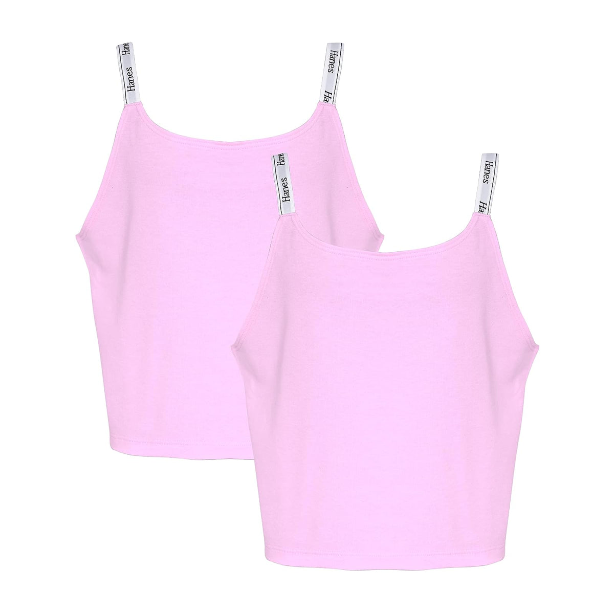 Hanes Originals playera crop con tirantes para niña - XL - Rosa