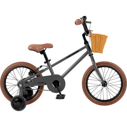Retrospec Beaumont Mini Bicicleta Infantil de 16 Pulgadas para niños de 4 a 6 años con neumáticos de amortiguación, Frenos en V, Ruedas de Entrenamiento, Cesta y Campana para niños y niñas
