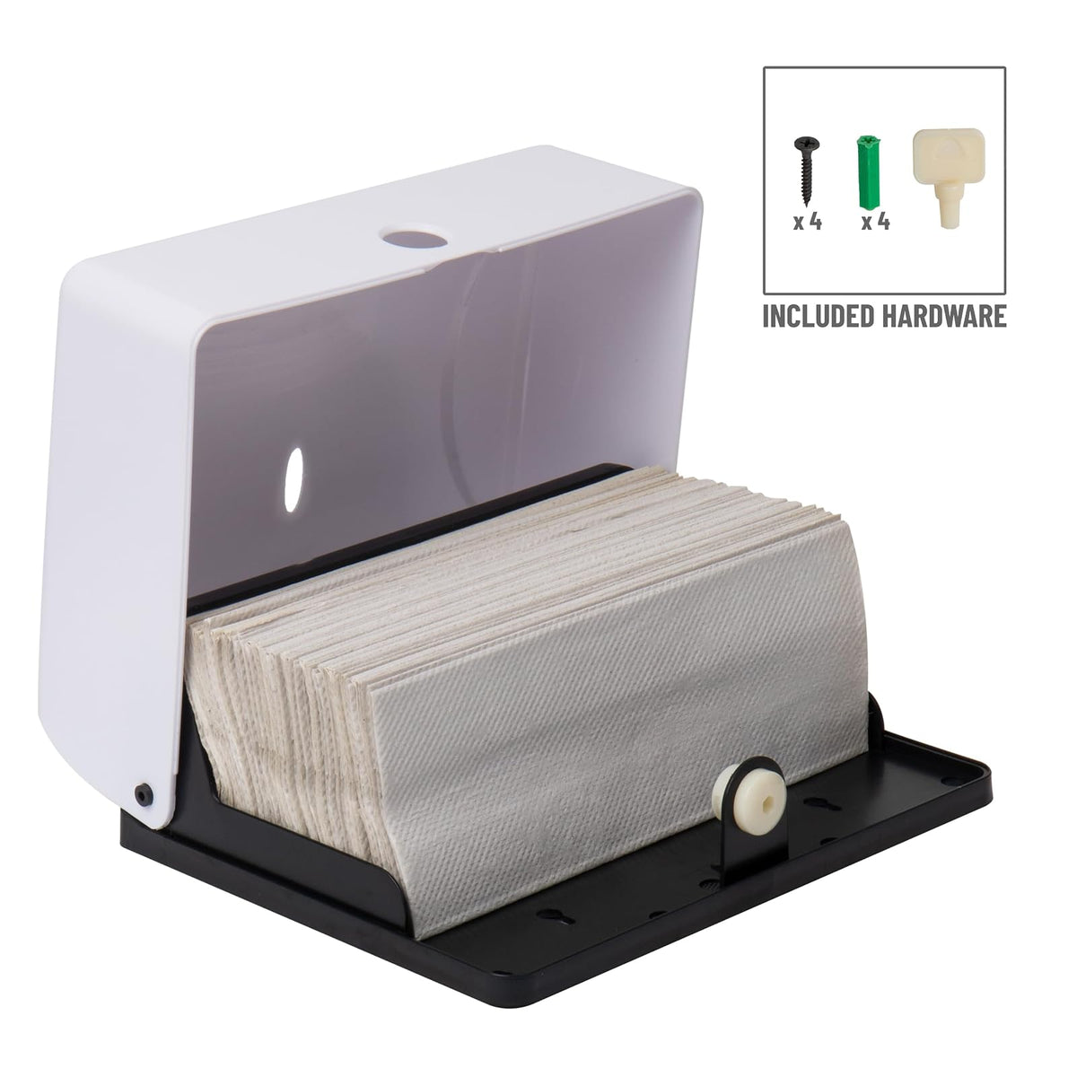 Mind Reader - Dispensador de toallas de papel multipliegue, Forma cuadrada, Blanco, 1